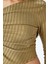 Asimetrik Yaka Büzgülü Slim Fit Uzun Kollu Tişört 5