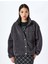 Cep Detaylı Fermuarlı Dik Yaka Oversize Peluş Sweatshirt 3