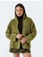 Dik Yaka Fermuarlı Cep Detaylı Peluş Oversize Sweatshirt 1