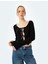 Fiyonklu V Yaka Slim Fit Crop Triko Hırka 1