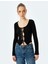 Fiyonklu V Yaka Slim Fit Crop Triko Hırka 3