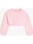 Bisiklet Yaka Uzun Kollu Basic Crop Sweatshirt 1