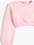 Bisiklet Yaka Uzun Kollu Basic Crop Sweatshirt 3