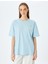 Arkası Baskılı Oversize Bisiklet Yaka Kısa Kollu Tişört 3