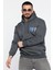 Baskılı Üç Iplik Şardonlu Erkek Kapüşonlu Sweatshirt 2