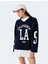 Kolej Baskılı V Yaka Uzun Kollu Oversize Sweatshirt 2