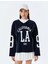 Kolej Baskılı V Yaka Uzun Kollu Oversize Sweatshirt 3