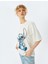 Stitch Lisanslı Baskılı Oversize Kısa Kollu Tişört 1