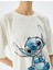 Stitch Lisanslı Baskılı Oversize Kısa Kollu Tişört 5