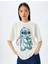 Disney Lisanslı Stitch Baskılı Kısa Kollu Oversze Tişört 1
