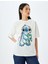 Disney Lisanslı Stitch Baskılı Kısa Kollu Oversze Tişört 3