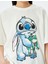 Disney Lisanslı Stitch Baskılı Kısa Kollu Oversze Tişört 5