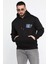 Baskılı Üç Iplik Şardonlu Erkek Kapüşonlu Sweatshirt 1