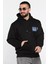 Baskılı Üç Iplik Şardonlu Erkek Kapüşonlu Sweatshirt 4
