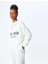Üç Iplik Uzun Kollu Yarım Fermuarlı Dik Yaka Baskılı Sweatshirt 1