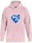 Ocen Heart Baskılı Kapüşonlu Içi Yumuşak Polarlı Oversize Sweatshirt - Pembe 1