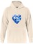 Ocen Heart Baskılı Kapüşonlu Içi Yumuşak Polarlı Oversize Sweatshirt - Bej 1