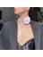 Beyaz Saten Gül Choker 1