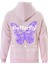 Butterfly Baskılı Kapüşonlu Içi Yumuşak Polarlı Oversize Sweatshirt - Pembe 1