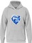 Ocen Heart Baskılı Kapüşonlu Içi Yumuşak Polarlı Oversize Sweatshirt - Gri 1