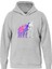 Colorful Skeleton Baskılı Kapüşonlu Içi Yumuşak Polarlı Oversize Sweatshirt - Gri 1