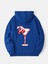 Cherry Cocktail Baskılı Kapüşonlu Içi Yumuşak Polarlı Oversize Sweatshirt - Saks Mavisi 1