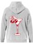 Cherry Cocktail Baskılı Kapüşonlu Içi Yumuşak Polarlı Oversize Sweatshirt - Gri 1