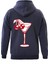 Cherry Cocktail Baskılı Kapüşonlu Içi Yumuşak Polarlı Oversize Sweatshirt - Lacivert 1