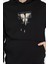 Üç Iplik Şardonlu Kapüşonlu Kartal Baskılı Erkek Sweatshirt 1