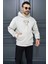 Üç Iplik Şardonlu Kapüşonlu Kartal Baskılı Erkek Sweatshirt 1