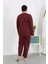 Kadın Büyük Beden Uzun Kol Penye Pijama Takımı Bordo 202501 5