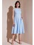 Bisiklet Yaka Regular Fit Cepli Pileli Midi Elbise Bayan Elbise 6051963 2