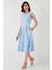 Bisiklet Yaka Regular Fit Cepli Pileli Midi Elbise Bayan Elbise 6051963 3