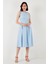 Bisiklet Yaka Regular Fit Cepli Pileli Midi Elbise Bayan Elbise 6051963 5