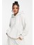 Sportswear Plush Hoodie Sweatshirt Stone Oversize Kadın Geniş Kalıp Peluş Kapüşonlu Sweatshirt Taş 1