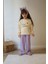 Papatya Nakış Detaylı Eşofman-Sweatshirt 2 Iplik Mevsimlik Kız Çocuk Takım 2