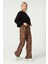 Leopar Desenli Beli Lastikli Pantolon 1