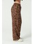 Leopar Desenli Beli Lastikli Pantolon 4