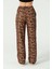 Leopar Desenli Beli Lastikli Pantolon 5
