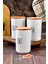 3'lü Ahşap Vakum Kapaklı Transfer Etiketli Tea/sugar/salt Akrilik Kavanoz 900ML 4