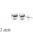925 Ayar Gümüş Top Küpe - 3 mm (EA1160222) (324324) 2