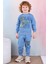 Pjk2i Dinazor Desenli Mavi 2 Ip %100 Pamuk Erkek Çocuk Eşofman Takımı 3-10 Yaş 7426-M 1