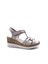 B251702 Hakiki Deri Cırtlı Konfor Dolgu Taban Kadın Açık Vizon Sandalet Ayakkabı 1