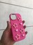 Iphone 16 Pro Uyumlu Pembe Pink Star Silikon Kabartmalı Charmlı Telefon Kılıfı 1