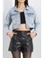 Lazer Kesim Crop Kot Ceket Buzmavi - 23145.1900. 1