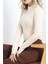 Yarım Balıkçı Uzun Kolu Parmak Geçmeli Bluz Bej - 21756.200. 1