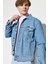 Trucker Regular Fit Normal Kesim %100 Pamuk Açık Mavi Jean Kot Ceket 3