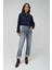 Yüksek Bel Düz Paça Standart Gri Kadın Denim Pantolon 21008610-FAITH Straight 1