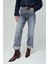 Yüksek Bel Düz Paça Standart Gri Kadın Denim Pantolon 21008610-FAITH Straight 2