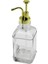 Kare Cam Şişe - Şeffaf Sıvı Sabunluk 500 ml Pompa - Musluk Ayrık Model Başlı (4835) 1